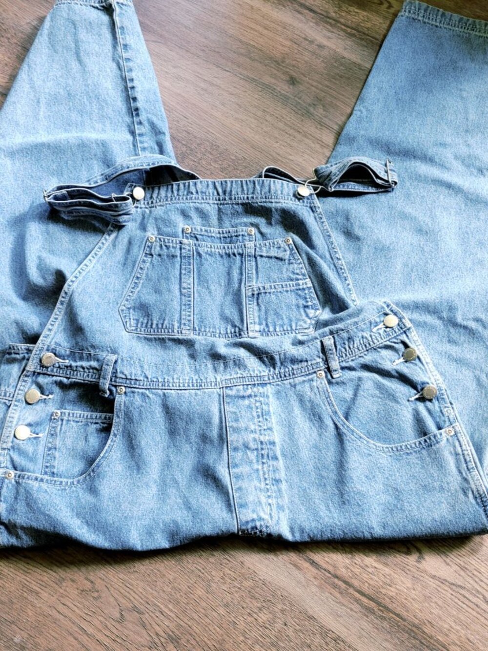 St. John's Bay Bib Overalls Womens Size 18 Blue Denim Retro Vintage Y2K Workwear - Picture 3 of 16